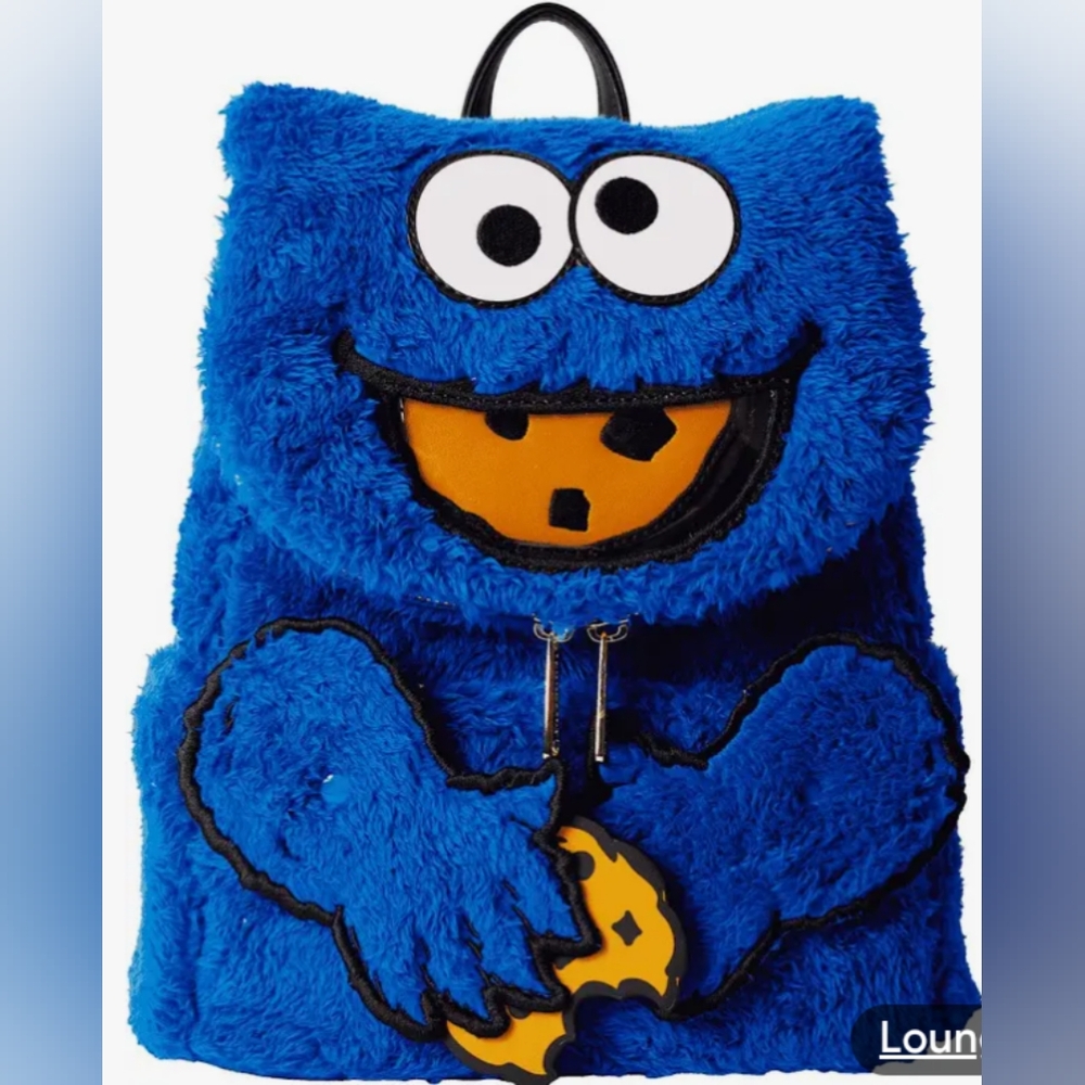 Loungefly Blue Cookie Monster Mimi back Pack Disney